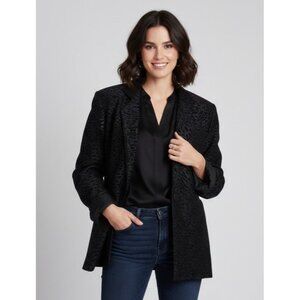 Vintage - Attica De California Black Embossed Genuine Leather Jacket, Size Small